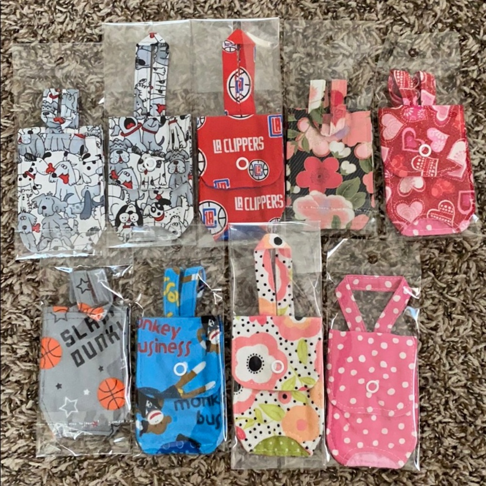 Hand sewn mini hand sanitizer holder